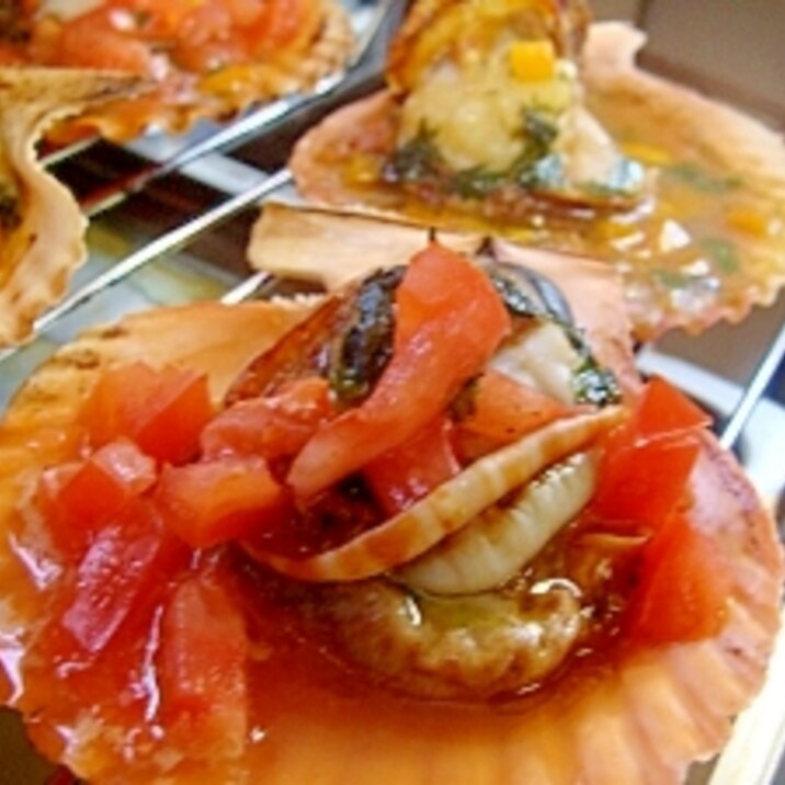 檜扇貝のニンニクバジルソース焼き　よか魚ドットコム